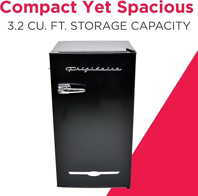 Frigidaire Efr376-Black 3.1 Cu Ft Black Retro Bar Fridge With Side Bottle Opener - View 2 | Fridge.com