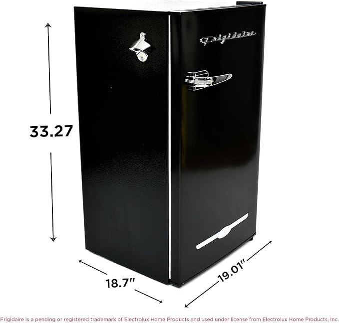 Frigidaire Efr376-Black 3.1 Cu Ft Black Retro Bar Fridge With Side Bottle Opener - View 5 | Fridge.com