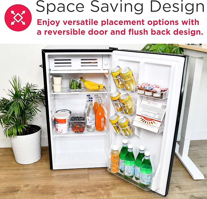 Frigidaire Efr376-Black 3.1 Cu Ft Black Retro Bar Fridge With Side Bottle Opener - View 6 | Fridge.com