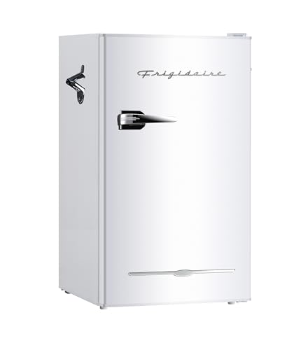 Frigidaire Retro Compact Fridge with Chiller, 3.2 cu ft Countertop Fridge with Built-In Bottle Opener, Compact Refrigerator for Office, Bedroom, Dorm Room or Cabin - 18.7"D x 19.01"W x 33.27"H (White) | Fridge.com