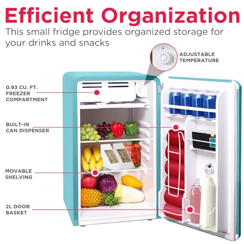 Frigidaire EFR372-BLUE 3.2 cu ft Blue Retro Compact Rounded Corner Premium Mini Fridge - View 6 | Fridge.com