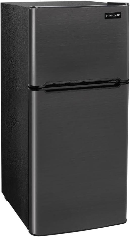 Frigidaire 2 Door Refrigerator/Freezer, 4.6 cu ft, Black Stainless Steel, Gunmetal - View 3 | Fridge.com