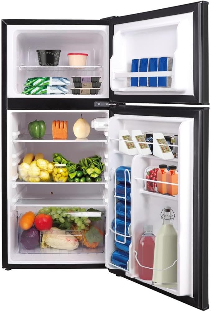 Frigidaire 2 Door Refrigerator/Freezer, 4.6 cu ft, Black Stainless Steel, Gunmetal - View 4 | Fridge.com
