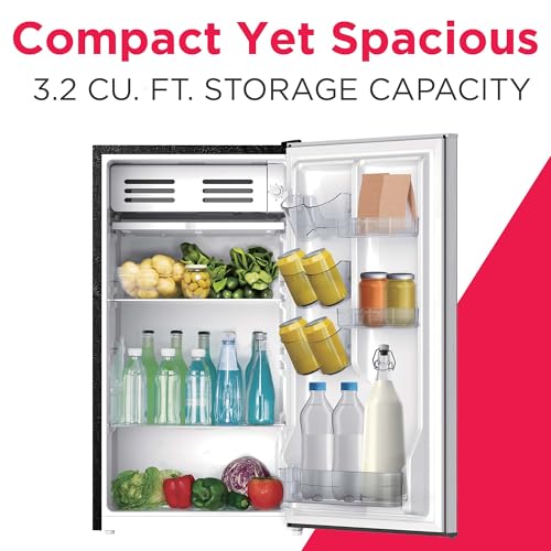 Frigidaire EFR323 3.2 cu ft Compact Fridge, Mini Refrigerator, Stainless Steel, Platinum Series - View 4 | Fridge.com