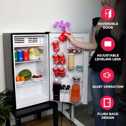 Frigidaire EFR323 3.2 cu ft Compact Fridge, Mini Refrigerator, Stainless Steel, Platinum Series - View 5 | Fridge.com