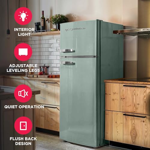 Frigidaire Efr753 Retro Apartment Size Refrigerator With Top Freezer - 2 Door Fridge With 7.5 Cu Ft Of Storage Capacity, Adjustable Spill-Proof Shelves, Door & Crisper Bins, Mint - View 5 | Fridge.com