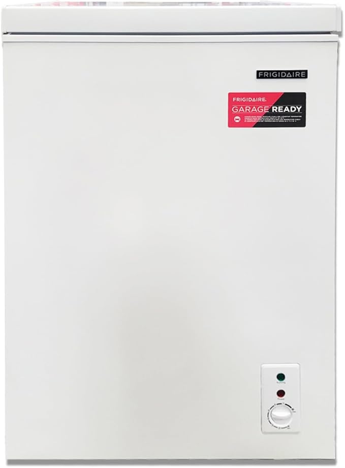 FRIGIDAIRE EFRF3003 Chest Deep Freezer - GARAGE-READY, 3.5 Cu. Ft. Capacity, White - Adjustable Thermostat - Removable Vinyl Coated Wire Basket - Easy Defrost Drain | Fridge.com