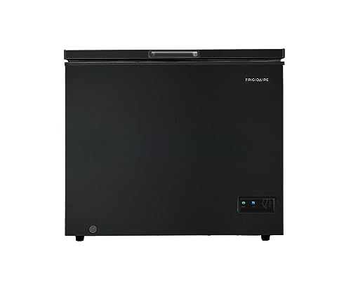 FRIGIDAIRE EFRF7003-BLACK Chest Deep Freezer, 7 Cu. Ft, Black Adjustable Thermostat-Removable Vinyl Coated Wire Basket-Easy Defrost Drain | Fridge.com