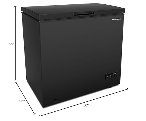 Frigidaire EFRF7003-BLACK Chest Deep Freezer, 7 cu. ft, Black Adjustable Thermostat-Removable Vinyl Coated Wire Basket-Easy Defrost Drain - View 2 | Fridge.com