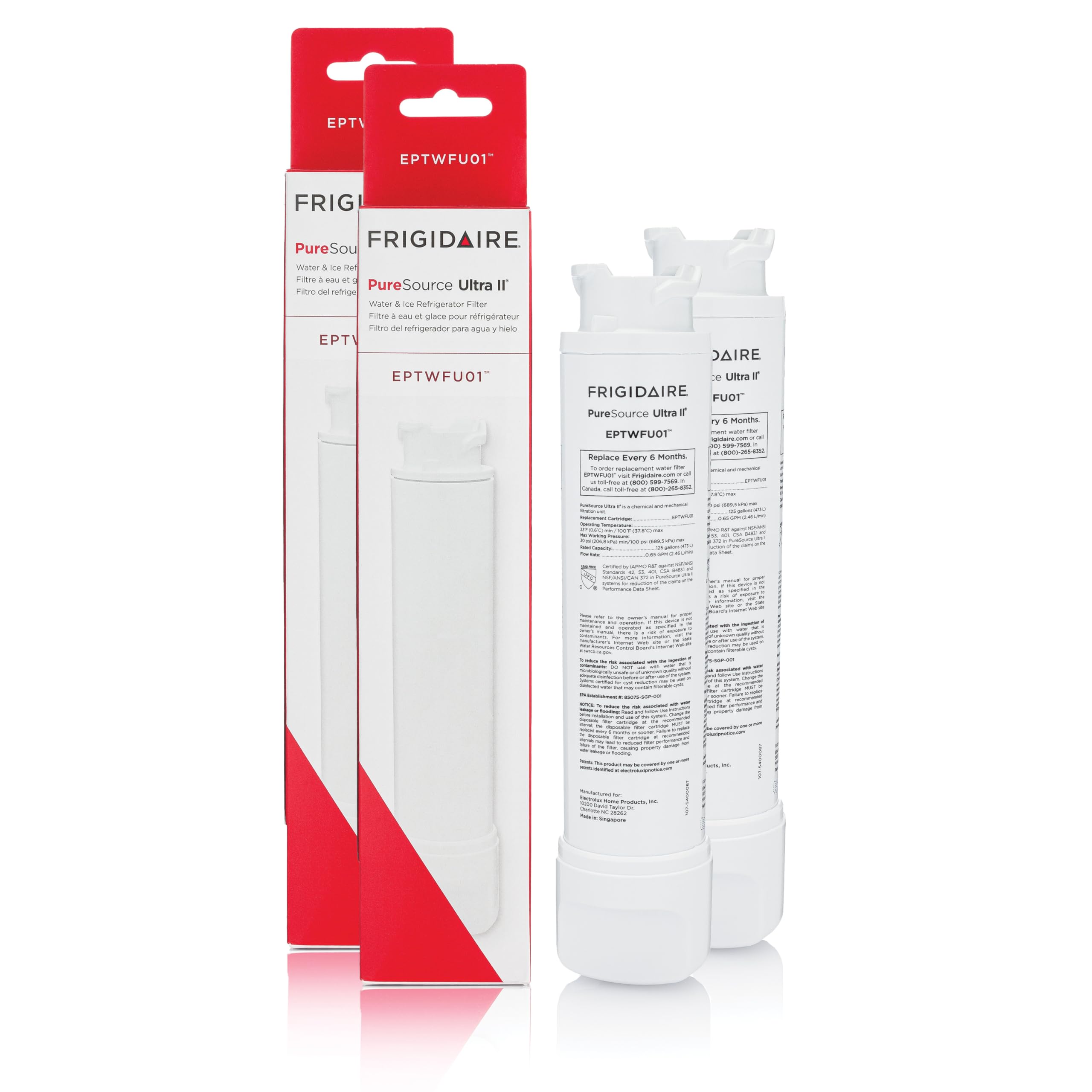 Frigidaire EPTWFU01 Puresource Ultra® Ii Refrigerator Water Filter Replacement | Set Of 2 | Fridge.com