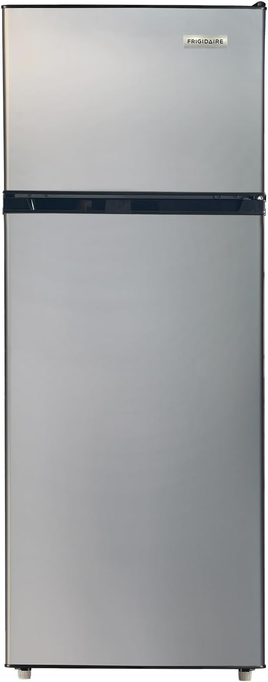 Frigidaire, 2 Door Apartment Size Refrigerator with Freezer, 7.5 cu ft, Adjustable Spill-Proof Shelves, Crisper Bins, Platinum Silver, Garage Ready | Fridge.com