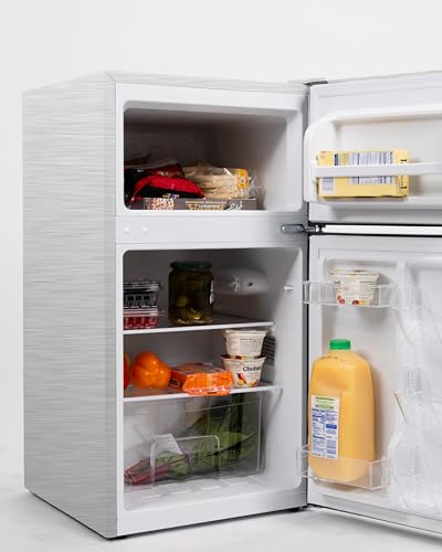 Frigidaire Compact Refrigerator With Top Freezer - 2 Door Fridge With 3.2 Cu Ft, Contemporary Series, Platinum - View 2 | Fridge.com