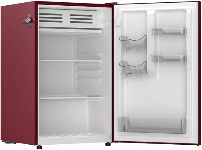Frigidaire, 4.5 cu. ft. Retro Series Compact Refrigerator, Built-In Side Bottle Opener, Red - View 4 | Fridge.com
