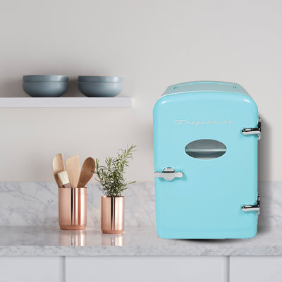 Frigidaire 9-Can 48-Watt Portable Retro Mini Refrigerator, Blue | Fridge.com