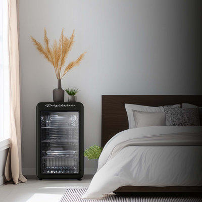 Frigidaire 102 Can Capacity Beverage Cooler, 3.3 Cu. Ft./95 Liter Mini Fridge with Glass Door | Fridge.com