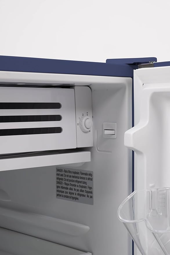 Frigidaire Mini Refrigerator, Compact Freezer Compartment, Adjustable Thermostat Control, Reversible Door, Contemporary Series, 4.5 cu ft, Blue | Fridge.com