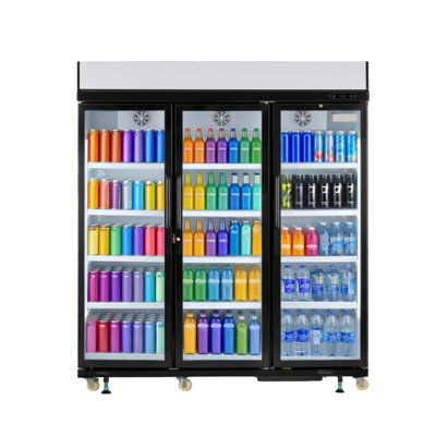 Frigidaire 49.4 Cu. Ft. Commercial Triple Glass Door Display Refrigerator, 71" Beverage Merchandiser Fridge With LED Lighting, Digital Temperature Con - View 1 | Fridge.com
