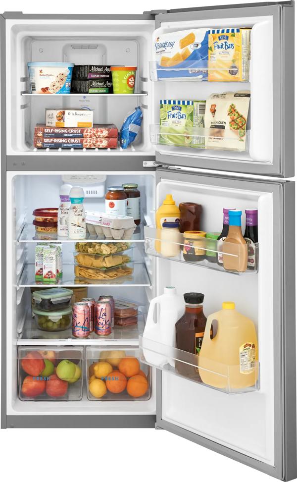Frigidaire, Frost Free Top Mount 2 Door Apartment Size Refrigerator With Freezer, 10 cu ft - View 3 | Fridge.com