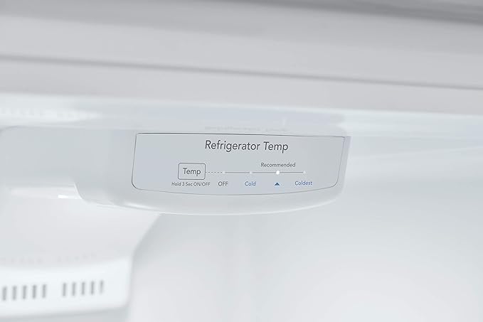 Frigidaire 10.1 cu. ft. Compact ADA Top Freezer Refrigerator In White With Electronic Control Panel, Reversible Door Swing, Energy Star - View 6 | Fridge.com