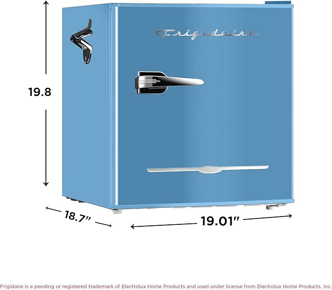 Frigidaire EFR176 1.6 cu. ft. Retro Bar Fridge With Side Bottle Opener (Blue) - View 5 | Fridge.com