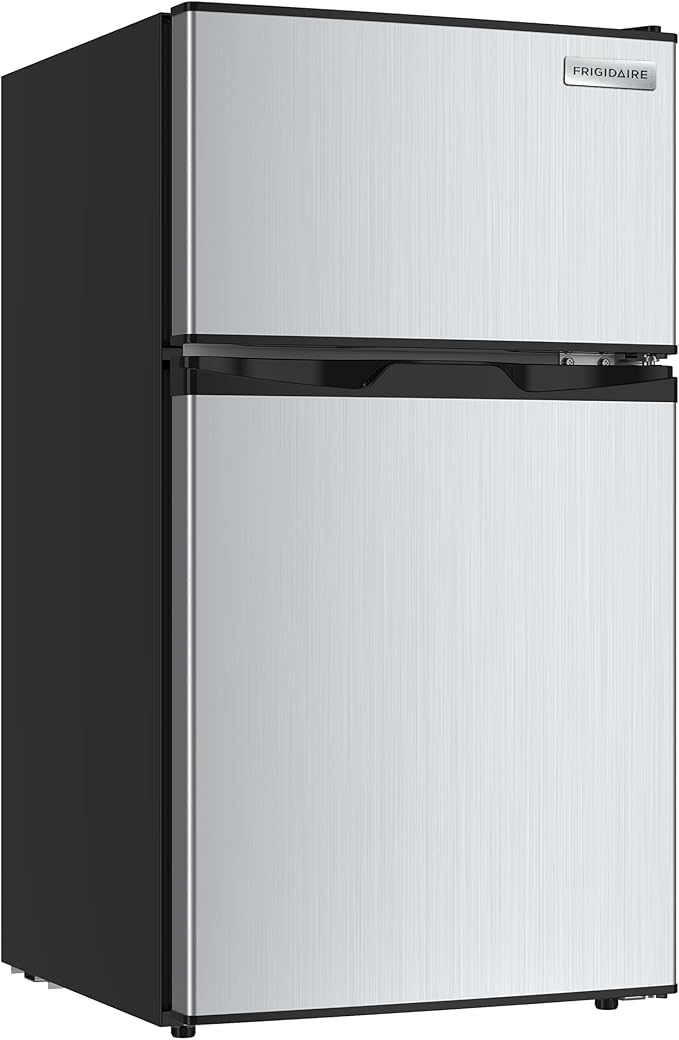 FRIGIDAIRE 3.2 Cu Ft Double Door Top Freezer Refrigerator, Stainless | Fridge.com