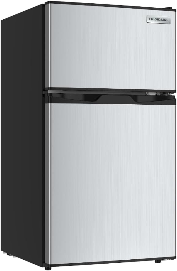Frigidaire 3.2 cu ft Double Door Top Freezer Refrigerator, Stainless - View 2 | Fridge.com