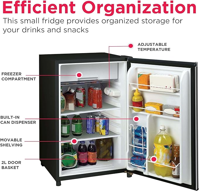 Frigidaire Compact Fridge, 4.5 Cubic Feet, Stainless Steel - View 4 | Fridge.com