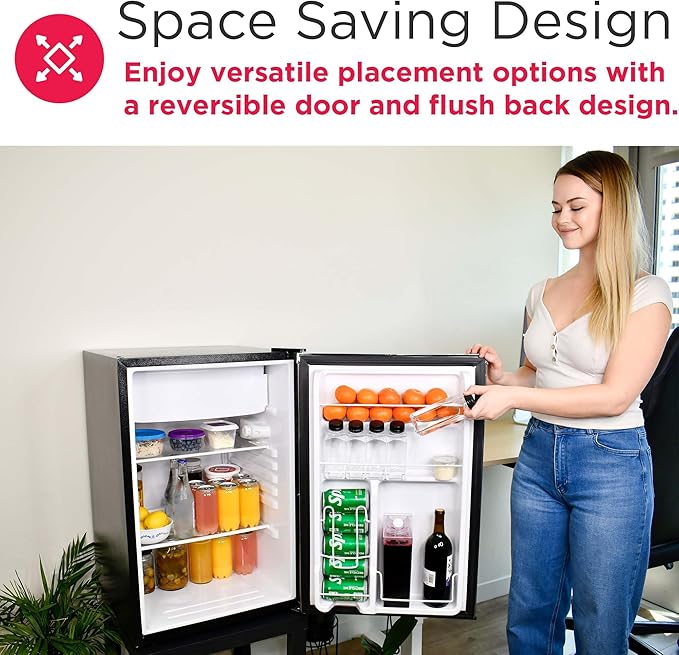 Frigidaire Compact Fridge, 4.5 Cubic Feet, Stainless Steel - View 6 | Fridge.com