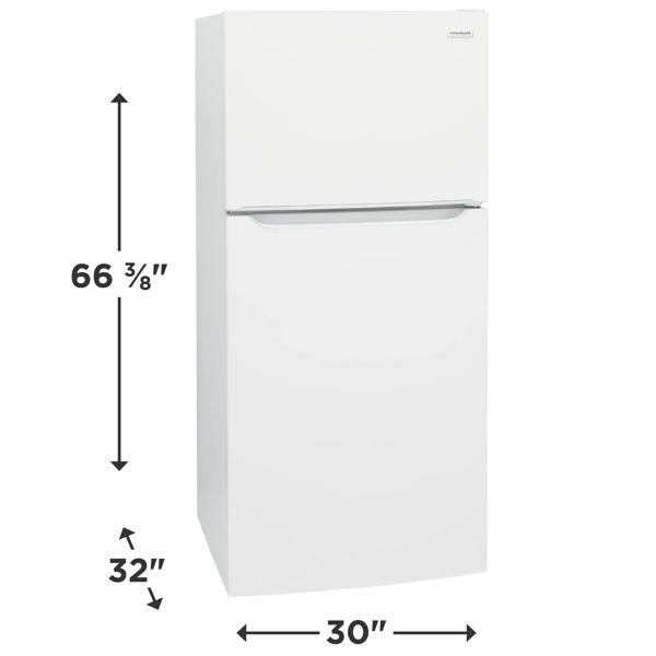Frigidaire 30 Inch 30" Top Freezer Refrigerator FFTR2045VW - View 2 | Fridge.com