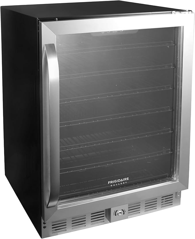 Frigidaire, 24" Wide 5.1 Cu Ft Capacity, Built-in Under Counter Beverage Fridge, Glass Front | Fridge.com