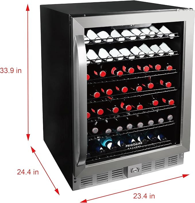 Frigidaire, 24" Wide 5.1 cu ft Capacity, Built-In Under Counter Beverage Fridge, Glass Front - View 5 | Fridge.com