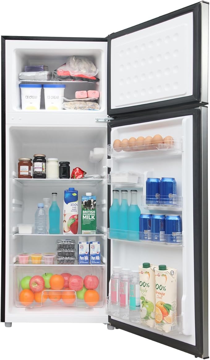 Frigidaire, 2 Door Apartment Size Refrigerator with Freezer, 7.5 cu ft, Adjustable Spill-Proof Shelves, Crisper Bins, Platinum Silver, Garage Ready | Fridge.com