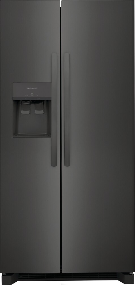 Frigidaire - 33 in. Wide 22.3 Cu. Ft. Side-by-Side Refrigerator with EvenTemp Cooling System - Black Stainless Steel — FIN-0019090 | Fridge.com