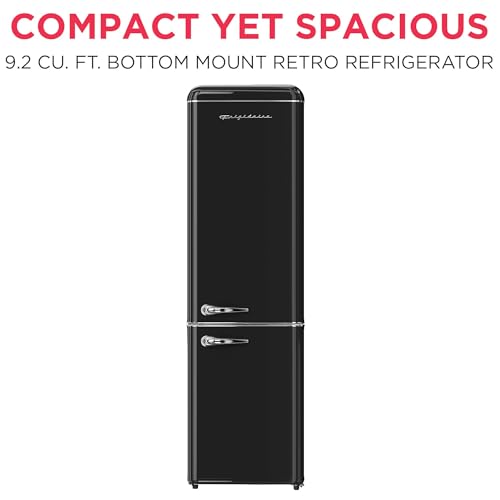 Frigidaire Retro 9.2 Cubic Foot Fridge With Bottom Mount Freezer, 9.2 Cu. Ft, Black - View 2 | Fridge.com