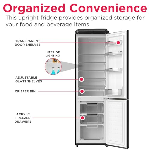 Frigidaire Retro 9.2 Cubic Foot Fridge With Bottom Mount Freezer, 9.2 Cu. Ft, Black - View 4 | Fridge.com