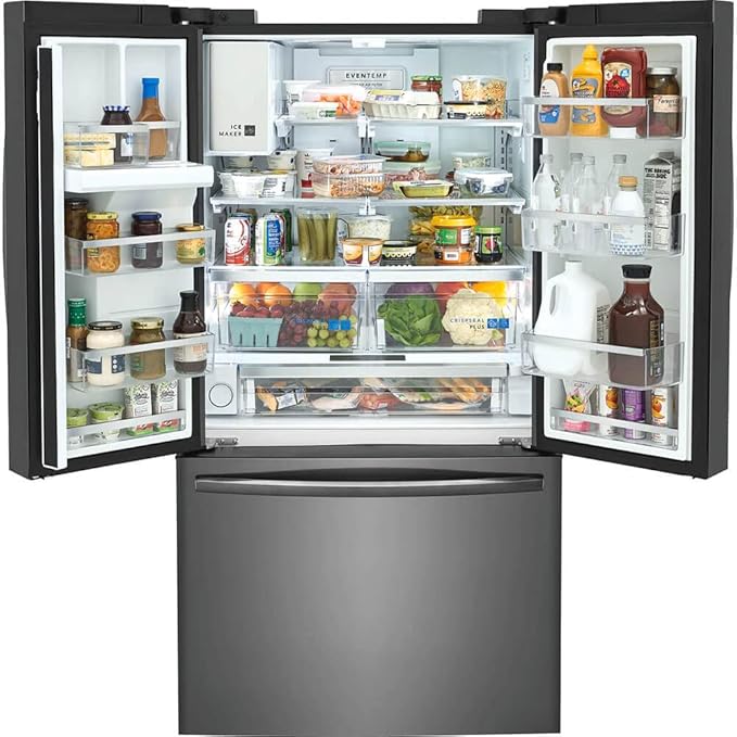 Frigidaire Gallery 27.8 cu. ft. French Door Refrigerator In Black Stainless Steel GRFS2853AD - View 3 | Fridge.com