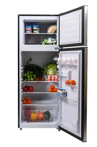 Frigidaire, 2 Door Apartment Size Refrigerator/Freezer Combo, 7.5 cu ft, Platinum Series, Stainless, 23" D X 21.5" W X 55.5" H - View 5 | Fridge.com