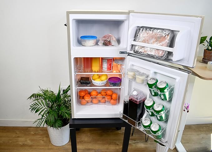 Frigidaire Efr840-Cream Efr840 Retro Mini Fridge With Freezer & Side Bottle Opener-Small 2 Door Refrigerator For Office Bar Or College Dorm Room-3.1 Cu Ft (Cream) - View 2 | Fridge.com