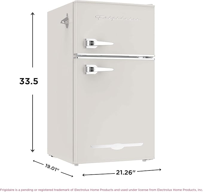 Frigidaire Efr840-Cream Efr840 Retro Mini Fridge With Freezer & Side Bottle Opener-Small 2 Door Refrigerator For Office Bar Or College Dorm Room-3.1 Cu Ft (Cream) - View 6 | Fridge.com