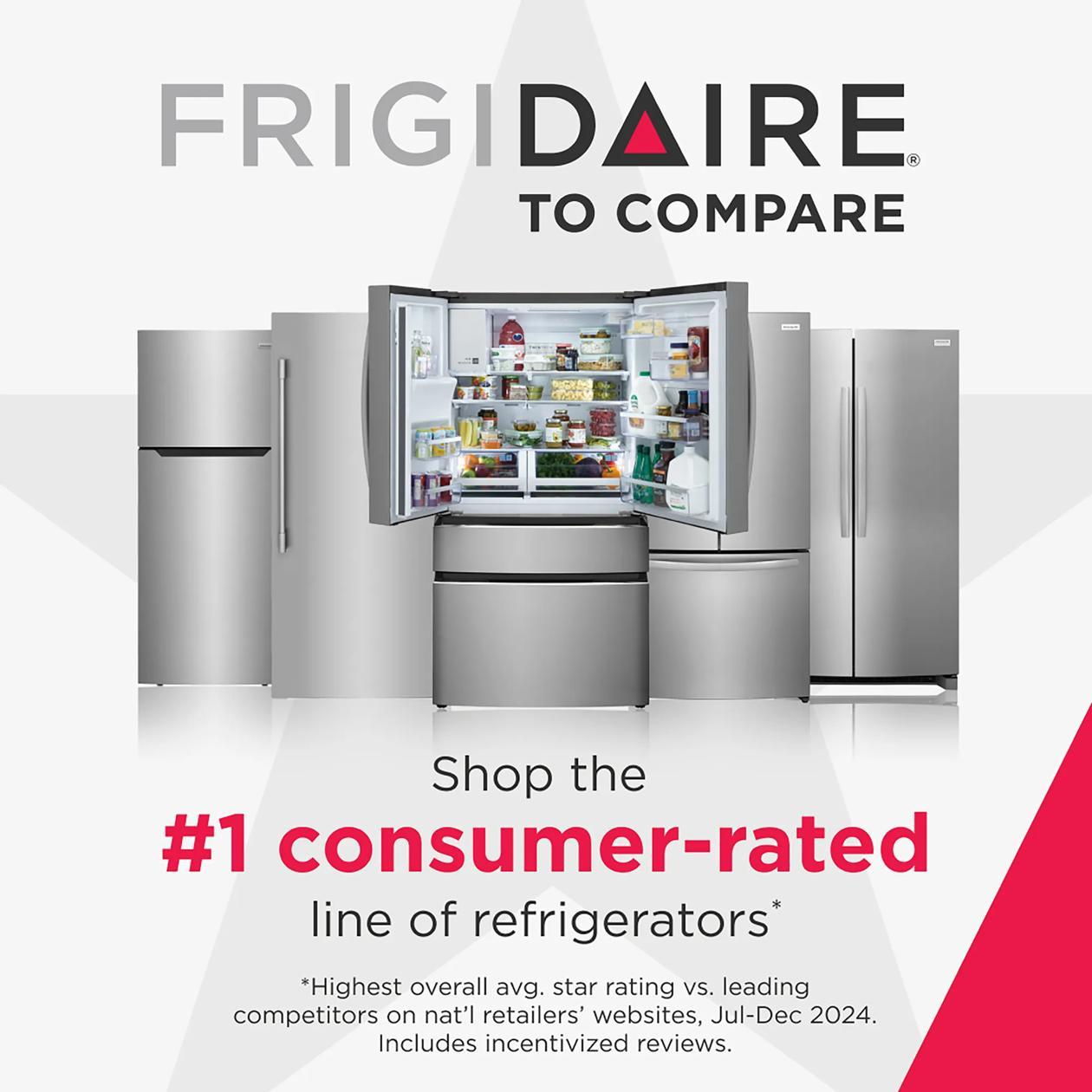 Frigidaire USA Professional Stainless Steel Refrigerator Freezer Combo & Trim FPRU19F8WF FPFU19F8WF TRMKTEZ2LV79 - View 3 | Fridge.com
