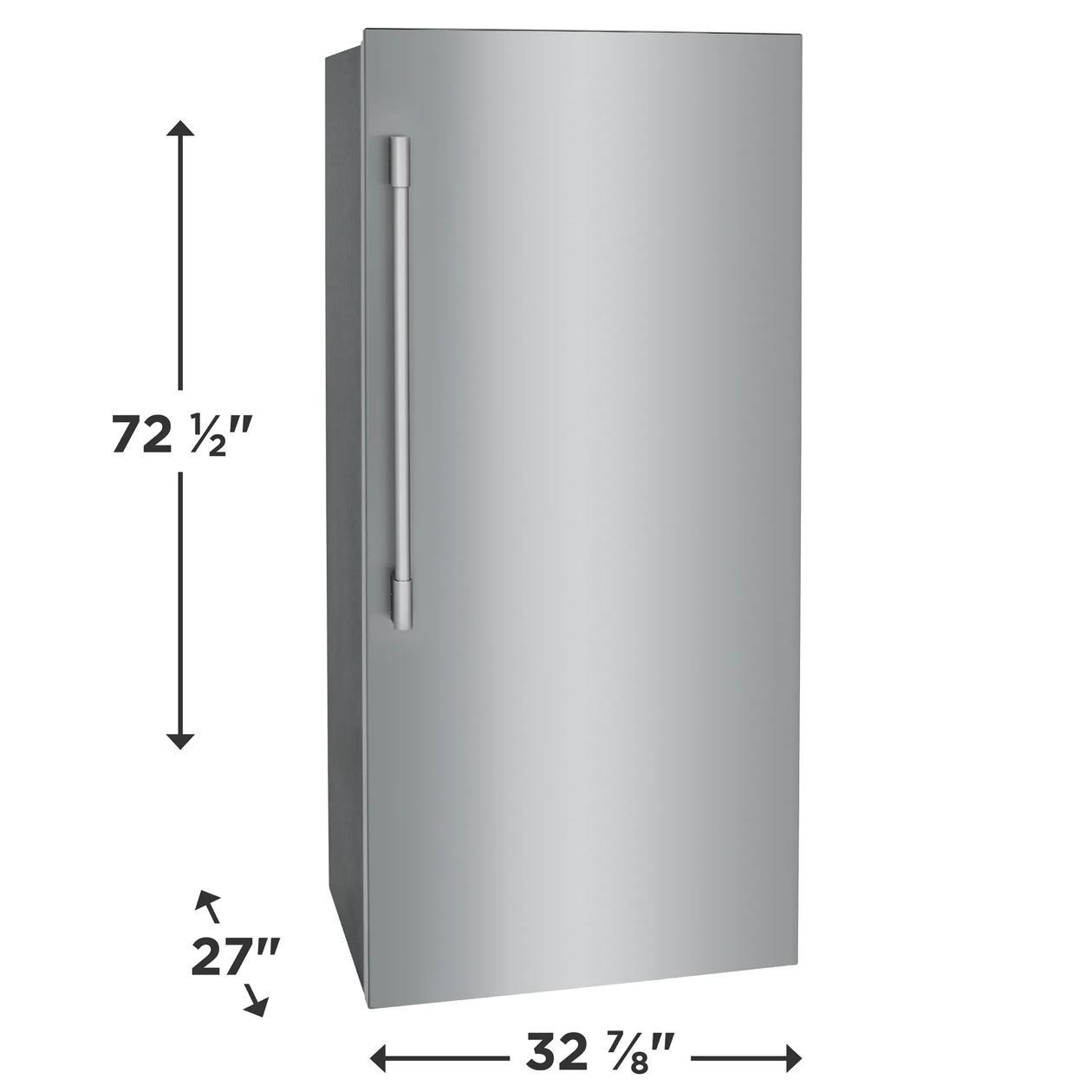 Frigidaire USA Professional Stainless Steel Refrigerator Freezer Combo & Trim FPRU19F8WF FPFU19F8WF TRMKTEZ2LV79 - View 4 | Fridge.com