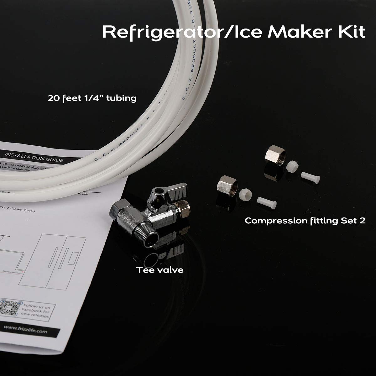 Frizzlife Imc-2 Ice Maker Fridge Water Line Installation Kit Fits For 3/8” Braided Hose Connection Braid Hose Connect Water Filter System - View 4 | Fridge.com