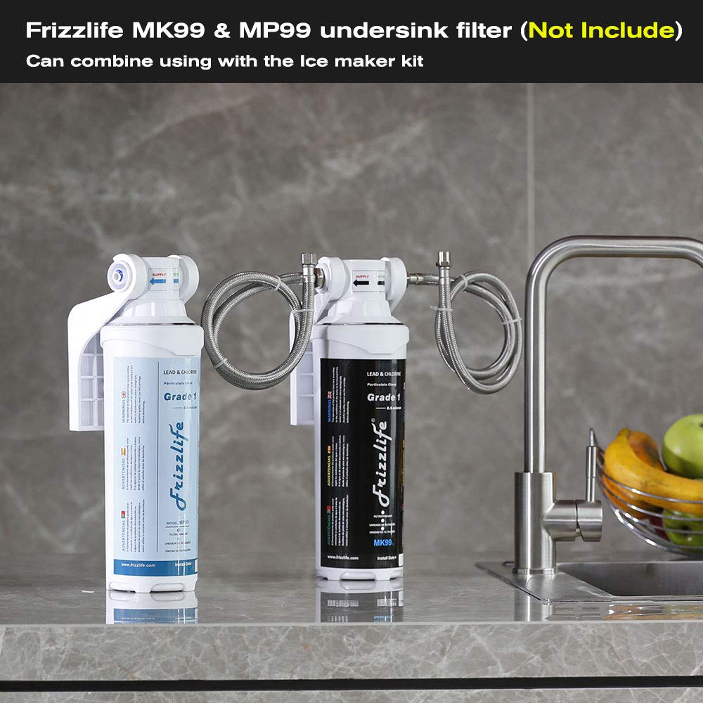Frizzlife Imc-2 Ice Maker Fridge Water Line Installation Kit Fits For 3/8” Braided Hose Connection Braid Hose Connect Water Filter System - View 5 | Fridge.com