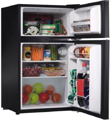 Galanz 3.1 Cu Ft Compact Refrigerator Double Door, Black | Fridge.com