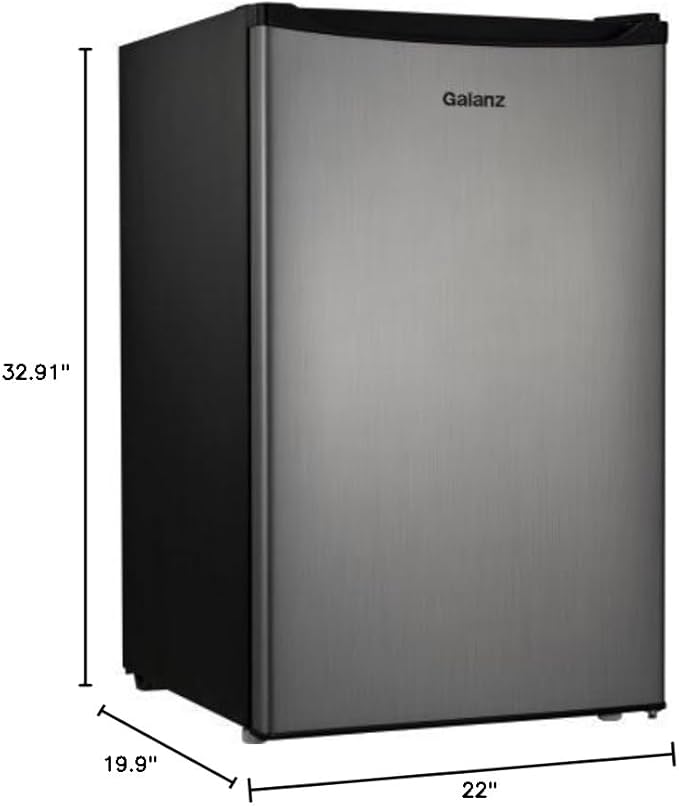 Galanz 4.3 cu ft Compact Single-Door Refrigerator, (Stainless Steel) | Fridge.com