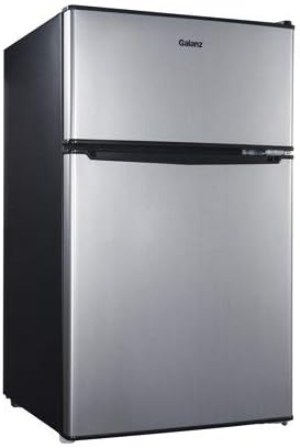 Galanz 3.1 cu ft Compact Refrigerator, Stainless Steel With Reusable Cloth | Fridge.com