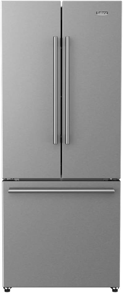 Galanz GLR16FS2K16 3 French Door Refrigerator with Bottom Freezer & Installed Ice Maker, 16 cu ft, Stainless Steel | Fridge.com
