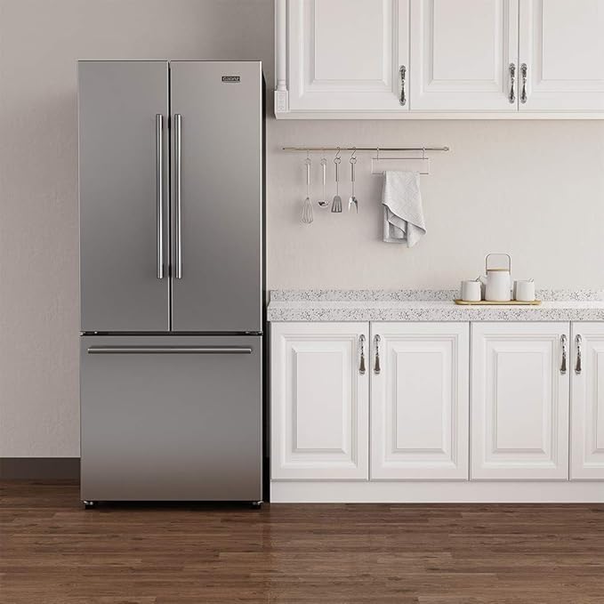 Galanz GLR16FS2K16 3 French Door Refrigerator With Bottom Freezer & Installed Ice Maker, 16 cu ft, Stainless Steel - View 5 | Fridge.com