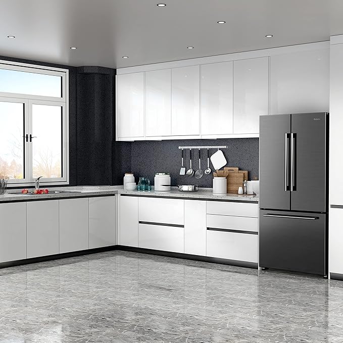 Galanz GLR18FS5S16 French Door Refrigerator With Installed Ice Maker And Bottom Freezer Adjustable Electrical Thermostat Control, Frost Free, Energy Star Certified, Stainless Steel, 18 cu ft - View 6 | Fridge.com