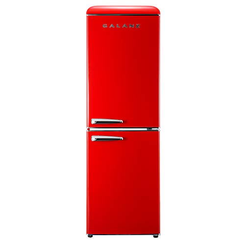 Galanz GLR74BRDR12 Retro Refrigerator with Bottom Mount Freezer Frost Free, Dual Door Fridge, Adjustable Electrical Thermostat Control, 7.4 Cu Ft, Red | Fridge.com
